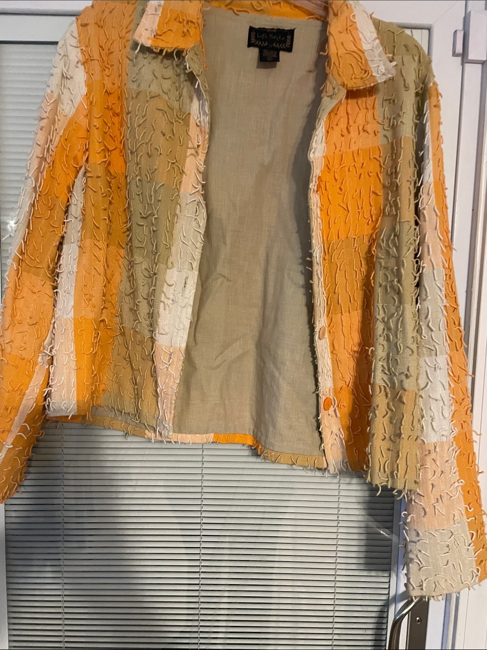 Bohemian Patchwork Orange & Beige Women's Jacket